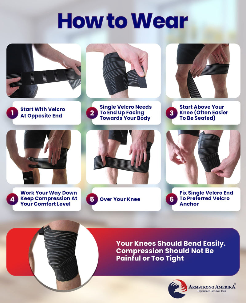 [Australia - AusPower] - Elastic Knee Compression Bandage Wraps – Knee Support Straps for Legs, Thighs, Hamstrings Ankle & Elbow Joints Reduce Swelling, Lymphatic Relief & Knee Replacement Surgery Elastic Bandage Small (Pack of 2) 