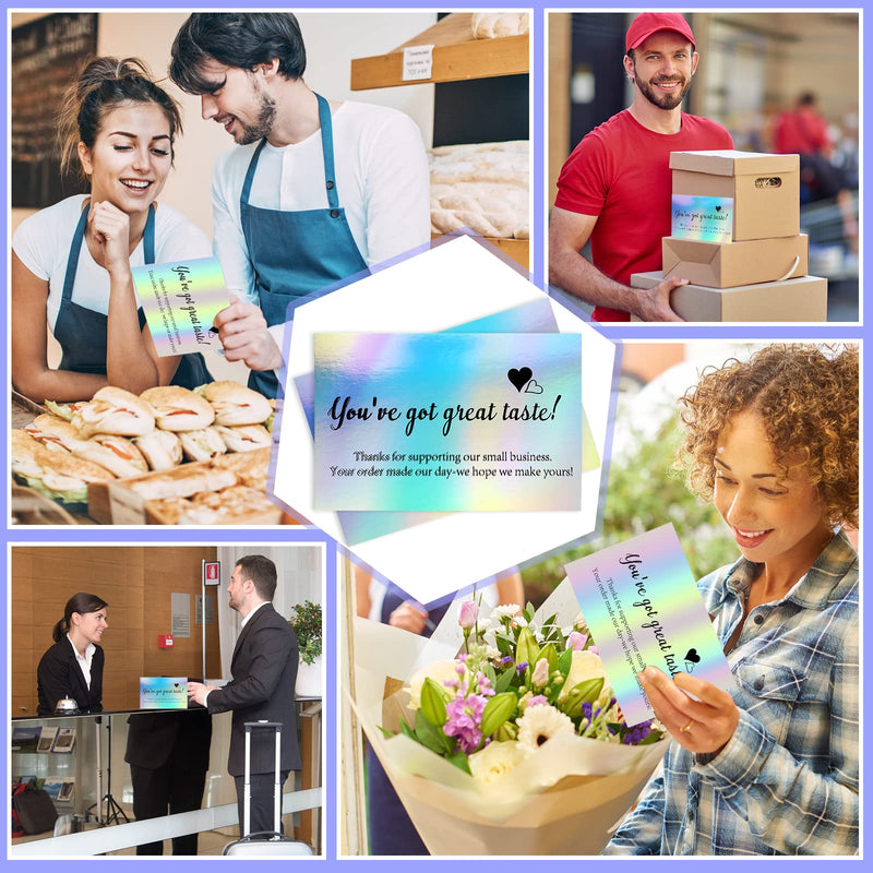 [Australia - AusPower] - 100 Thank You for Your Order Cards, 4x6 Inch Thank You for Supporting Small Business Purchase Cards Holographic Thanks Greeting Cards for Business Owner Retail Store 100PCS 