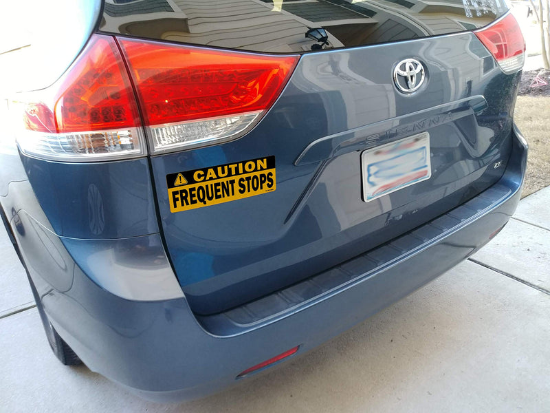 [Australia - AusPower] - TOTOMO Caution This Vehicle Makes Frequent Stops Magnet 10X3.5 inch Reflective Magnetic Safety Warning Sign Sticker for Carrier delivery Car (2 Pack) Black 