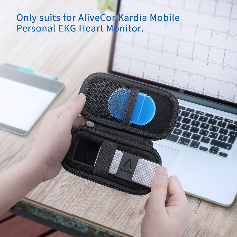 [Australia - AusPower] - YINKE Case for AliveCor kardia Mobile Heart Monitor EKG/Wireless 6-Lead EKG, Travel Case Protective Cover Storage Bag (Black) Black 