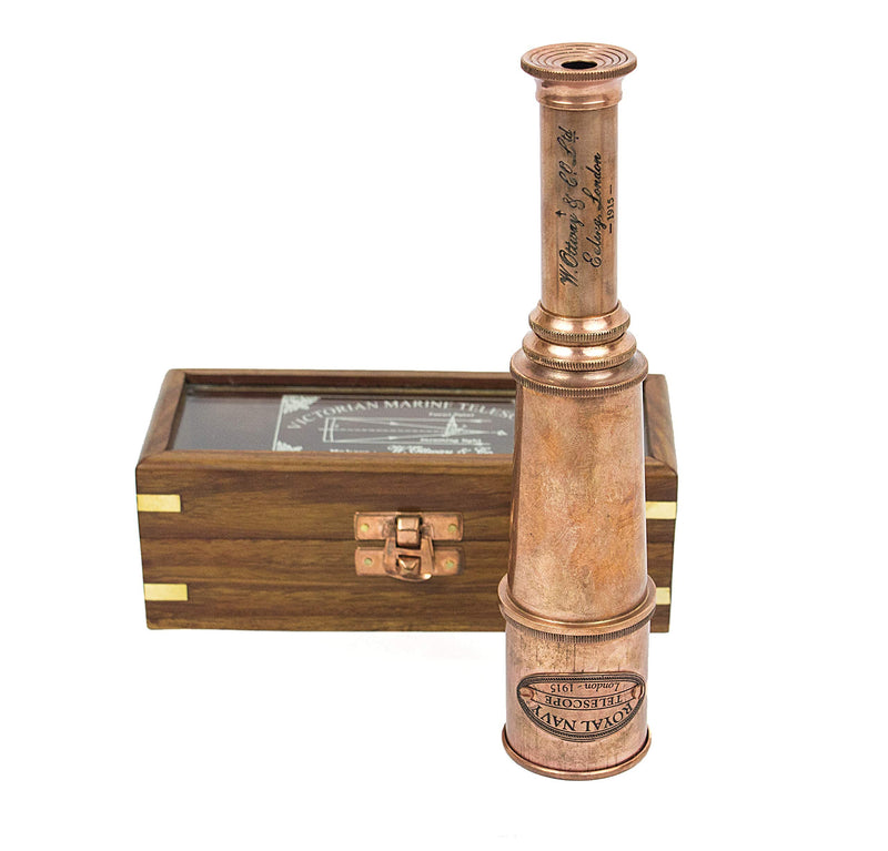 [Australia - AusPower] - Vintage 1915 Retro Sailor Marine Telescope Copper Antique Royal Navy Gift Item 