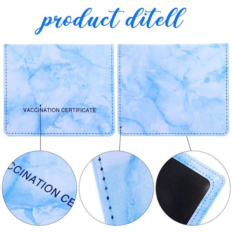 [Australia - AusPower] - Beupy 8 PCS Vaccine Card Protectors Marble Pattern Vaccination Card Protector PU Leather Vaccine Card Holders 3.7 * 4.4 Inch Business Card Protective Covers Travel Documents Organizer 