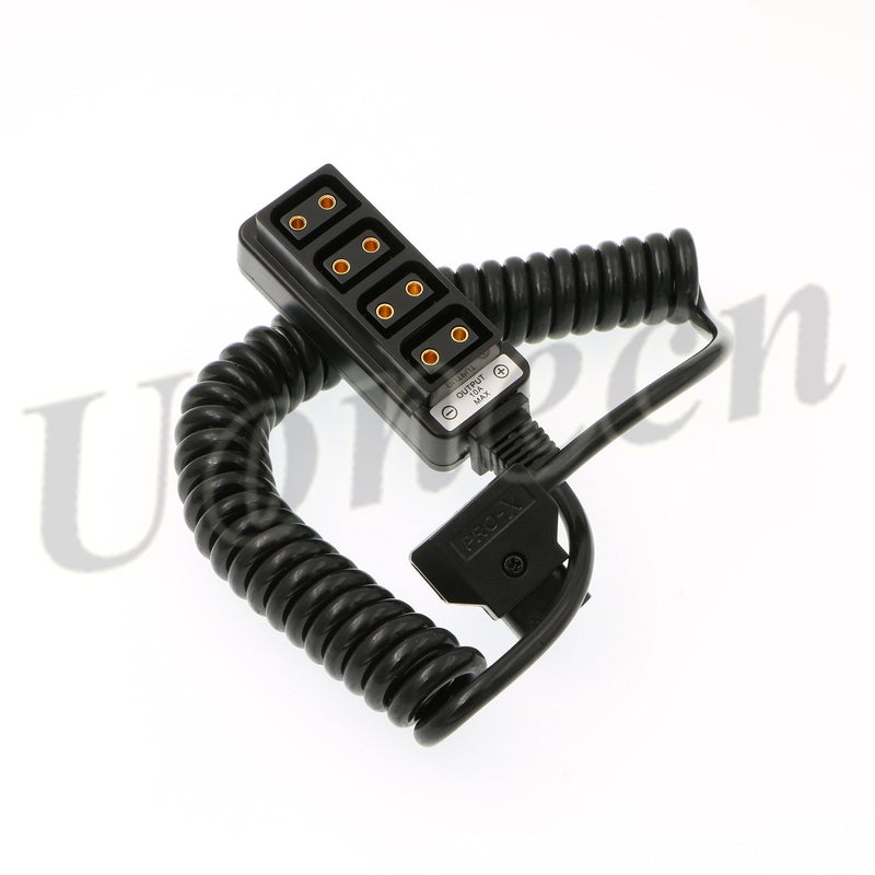 [Australia - AusPower] - Uonecn Photography Power Coiled Cable D-tap B-Type Male to 4 Port D-Tap Female for Anton Bauer V-Mount Battery 