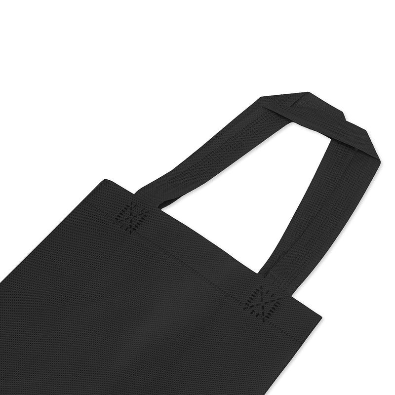 [Australia - AusPower] - Reusable Gift Bags - 12 Pack Totes with Handles, Black Fabric Cloth for Shopping, Merchandise, Boutiques, Small Business Bulk 8x4x10 