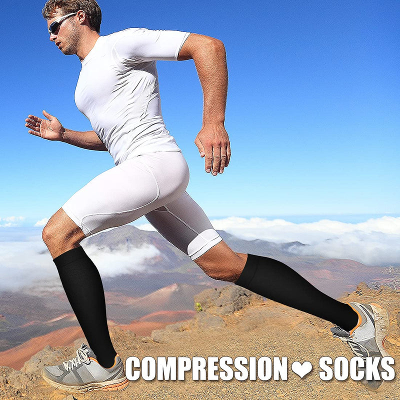 [Australia - AusPower] - 3 Pack Medical Compression Sock-Compression Sock For Women and Men Circulation -Best for Running,Nursing,Athletic Sports 01-black Small-Medium 