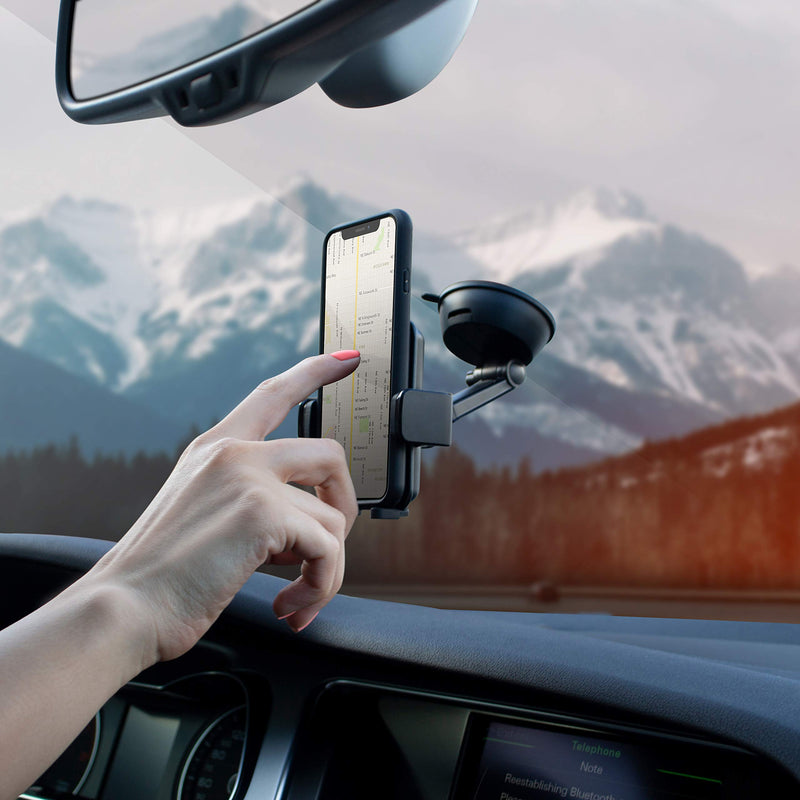 [Australia - AusPower] - Mighty Mount Car Phone Holder Mount - Adjustable Windshield and Dashboard Phone Mount for Car - Car Accessories Compatible with iPhone 13 12 11 Xs 11 Pro Max XR X Samsung Galaxy S9 S8+ Note 10 Windshield Mount 