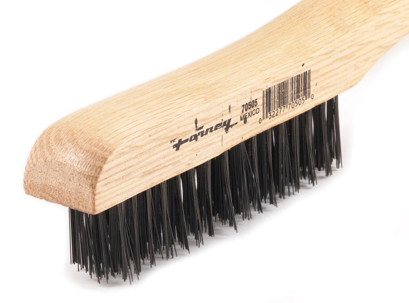 [Australia - AusPower] - Forney 70505 Wire Scratch Brush, Carbon Steel with Wood Shoe Handle, 10-1/4-Inch-by-.014-Inch 