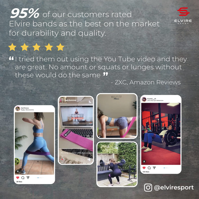 [Australia - AusPower] - ELVIRE Fabric Resistance Bands for Working Out. 2 Styles – Set of 3 Booty Bands for Glutes OR Set of 3 Long Resistance Bands for Full Body Workout | 3 Fitness Loop Bands Levels for Women & Men Blue & Black 