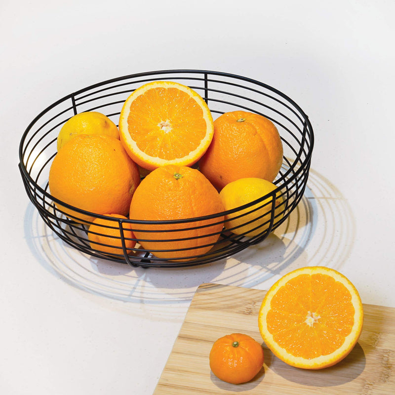[Australia - AusPower] - CAXXA Countertop Fruit Bowl, Wire Basket for Fruits, Breads, Vegetables ,Snacks, BLACK 