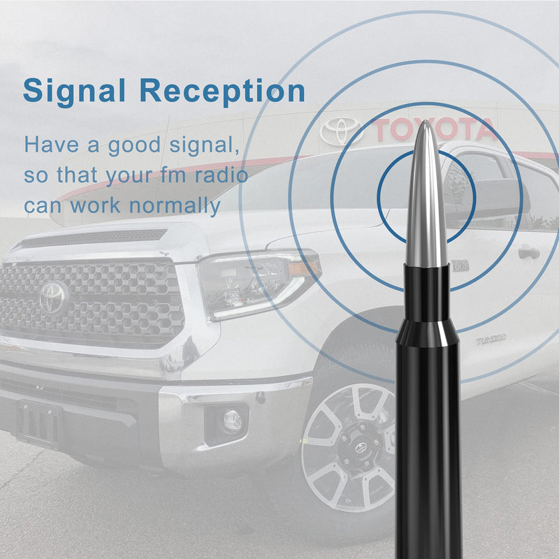 [Australia - AusPower] - Tecreddy Universal Bullet Antenna Car Vehicle Replacement Antenna Compatible with Ford F150 F250 F350 Super Duty Raptor Dodge RAM 1500 2500 3500, Silver Silver Bullet Style 