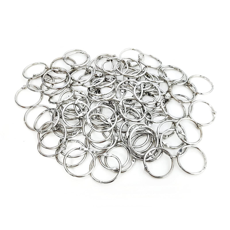 [Australia - AusPower] - Loose Leaf Binder Rings 1-Inch（100 Pack） Office Book Rings, Nickel Plated Steel Binder Rings, Key Rings, Metal Book Rings, for School，Sliver 