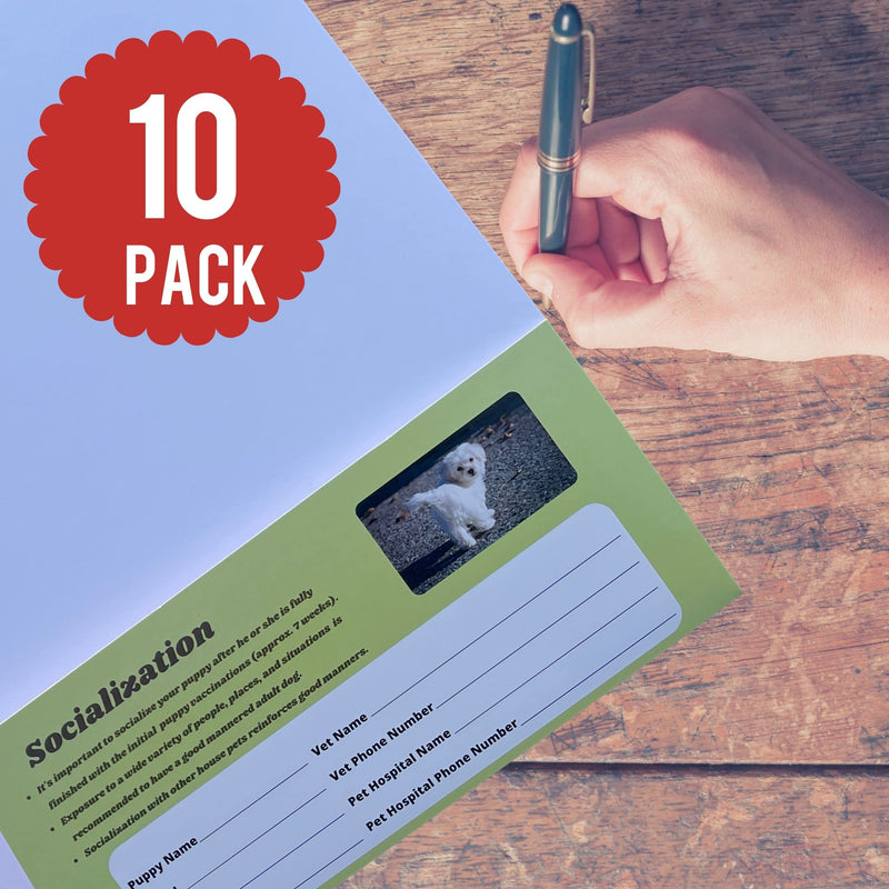 [Australia - AusPower] - Puppy Information Folders (10 Pack) - New Puppy Folder Set for Dog Breeders, Veterinarians, and Shelters 