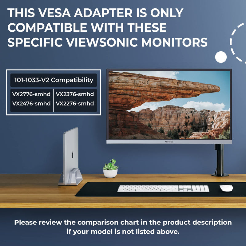 [Australia - AusPower] - VESA Mount Adapter for Viewsonic Models VX2776-smhd, VX2476-smhd, VX2376-smhd, and VX2276-smhd - by HumanCentric 