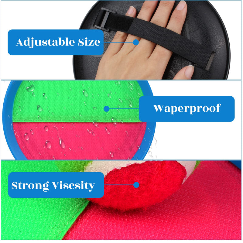 [Australia - AusPower] - jxzdle Toss and Catch Ball Game Outdoor Game for Kids Backyard Games Beach Game for Kids Easter Gift(Upgraded) (4 Paddles 4 Balls) 