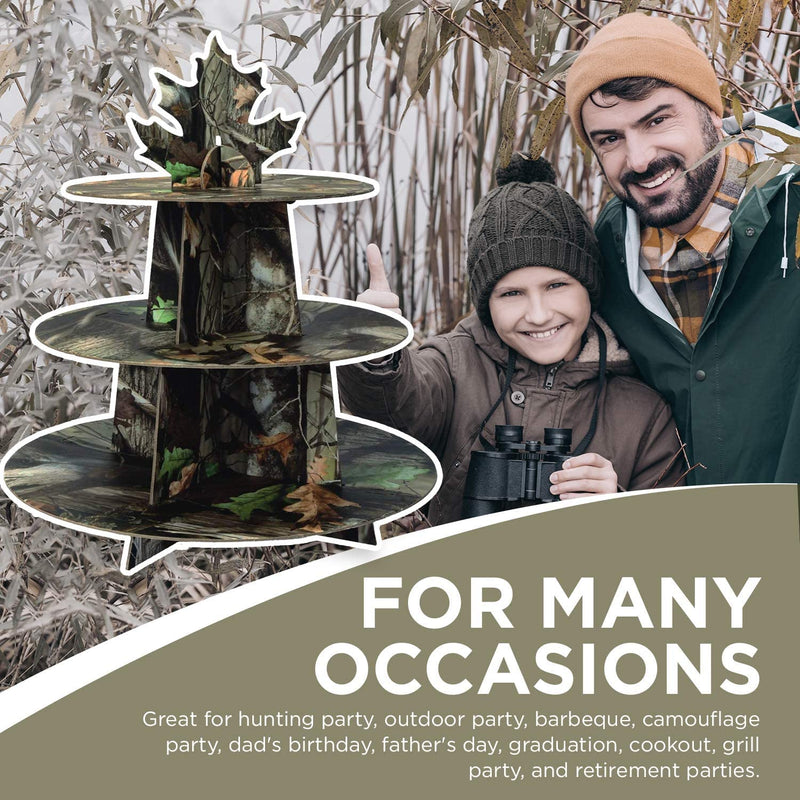 [Australia - AusPower] - Havercamp Next Camo Party Cupcake Stand | 1 Count | Great for Hunter Themed Party, Camouflage Motif, Birthday Event, Graduation Party, Father's Day Celebration 