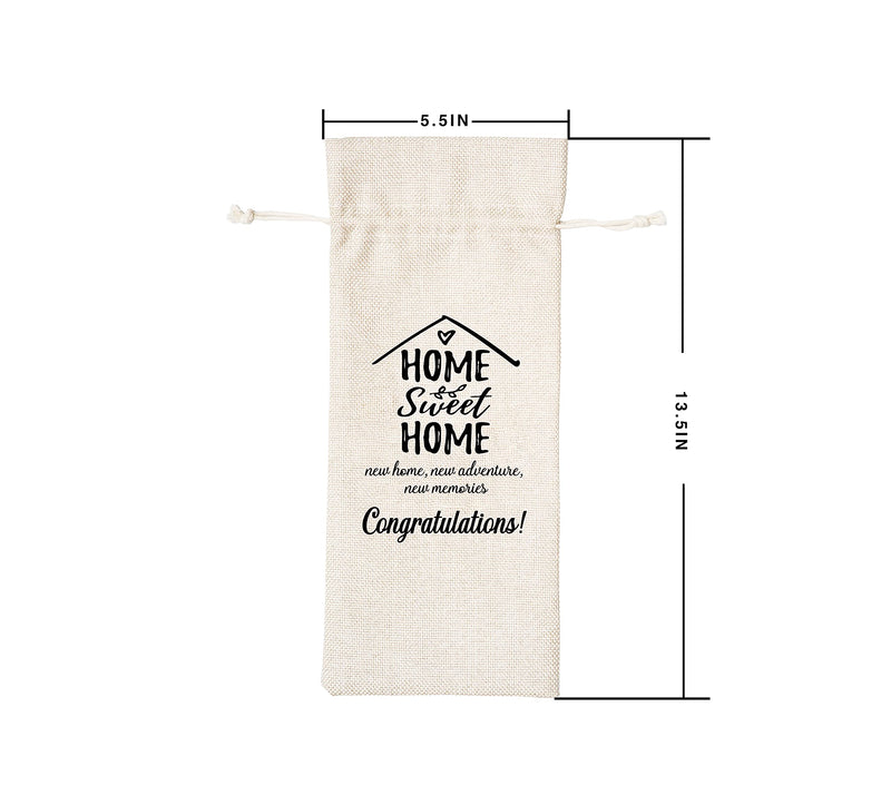 [Australia - AusPower] - Housewarming Wine Bag, Gift for New Apartment Decoration, First Time House Owner, Sweet Home Congratulations, Washable Wine Bag – 1 Pc(xj06) 
