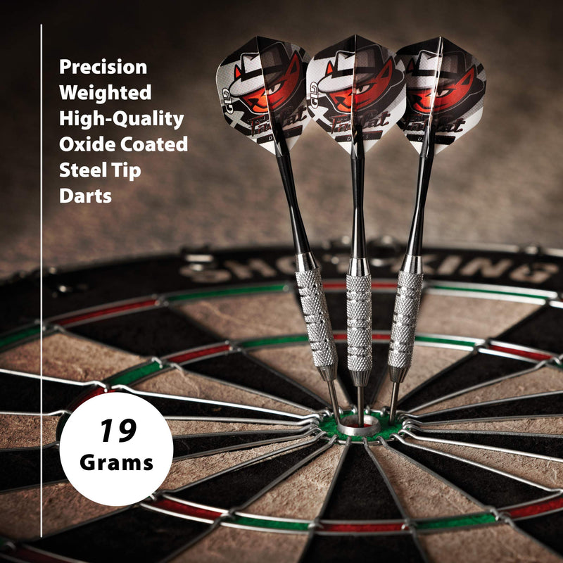 [Australia - AusPower] - Fat Cat Darts in a Jar: Steel Tip Darts with Storage/Travel Container, 20 Grams (Pack of 15, 21 and 27 Darts) Jar with 15 Darts 