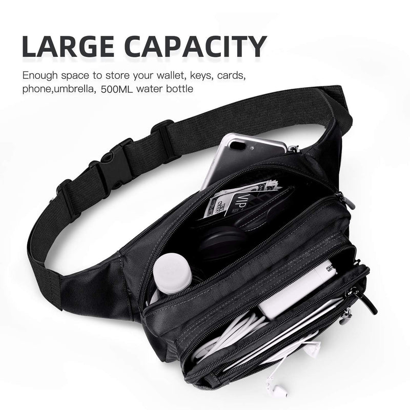 [Australia - AusPower] - FREETOO Waist Pack Bag Fanny Pack for Men&Women Hip Bum Bag with Adjustable Strap for Outdoors Workout Traveling Casual Running Hiking Cycling 