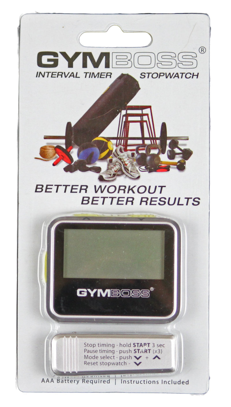 [Australia - AusPower] - Gymboss Interval Timer and Stopwatch - Silver / Yellow Metallic Gloss 