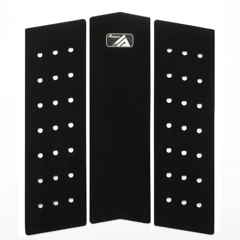 [Australia - AusPower] - AQUBONA 3 Piece Stomp Pad Surfboard EVA Traction Pad with 3M Adhesive Professional Tail Pad/Applies All Boards - Surfboards, Shortboards, Longboards, Skimboards/Black White Blue BLACK circle 