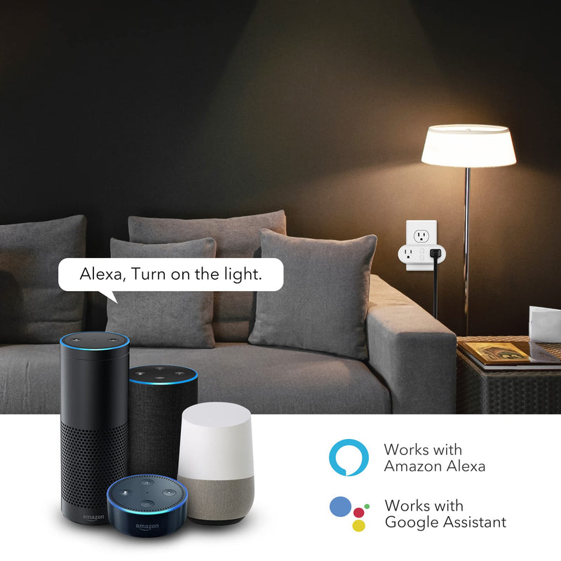 [Australia - AusPower] - HBN Smart Plug 15A, WiFi&Bluetooth Outlet Extender Dual Socket Plugs Works with Alexa, Google Home Assistant, Remote Control with Timer Function, No Hub Required, ETL Certified, 2.4G WiFi Only, 2-Pack 2 Pack 