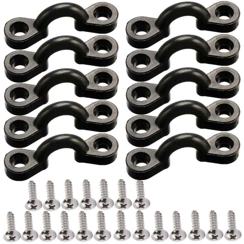 [Australia - AusPower] - Borogo Kayak Pad Eye Kit, 10PCS Nylon Bungee Deck Loops Tie Down Pad Eye with 20 Screws for Boat Kayak Deck Rigging Kit 