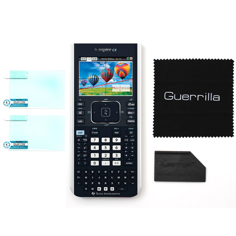 [Australia - AusPower] - Guerrilla Military Grade Screen Protector 2-Pack For TI Nspire CX, CX CAS, CX II, and CX CAS II Graphing Calculator, Black 