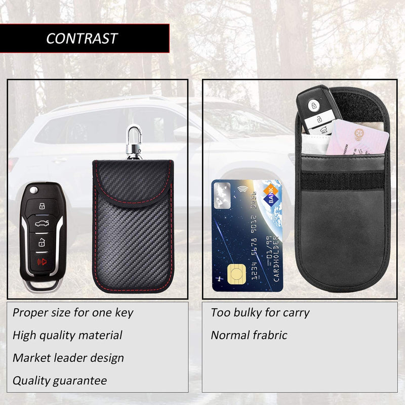 [Australia - AusPower] - Todoxi Faraday Key Fob Protector (2 pack) Faraday Bags Car Key Signal Blocking, Car Security Protection Pouch 