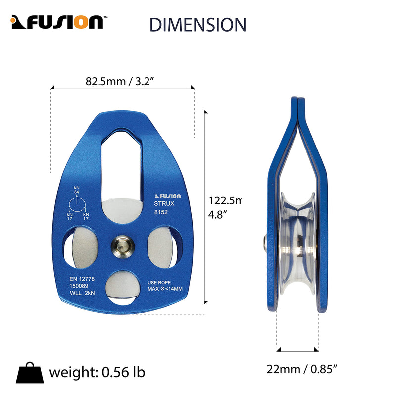 [Australia - AusPower] - Fusion Aluminum Rescue Pulley blue 