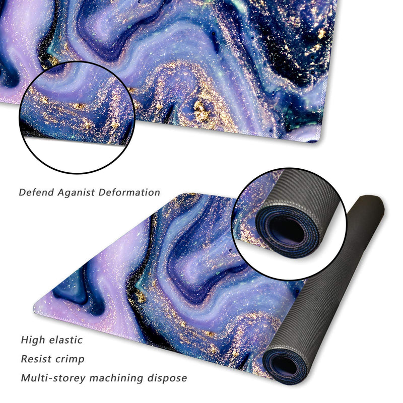 [Australia - AusPower] - Extended Gaming Mouse Pad XXL ArtSo Large Keyboard Mat Long Mousepad Desk Decor Writing Pad Non Slip Rubber Base Stitched Edges for Work, Game, Office, Home, 35.1" x 15.7" , Purple Marble 