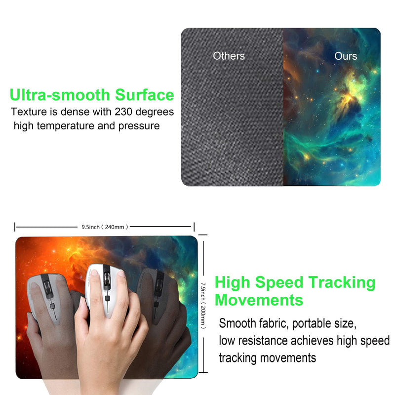 [Australia - AusPower] - Shalysong Cool Galaxy Mouse Pad Personalized Custom Design Computer Laptop Mouse Pad Non-Slip, Washable 9.7 x 7.9 inch Square galaxy 