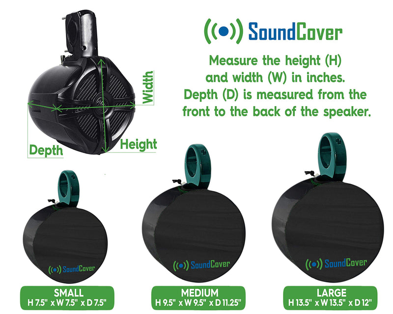 [Australia - AusPower] - 2 Medium Boat Speaker Covers for 6.5" Round & 6X9 Oval Marine ATV Wakeboard Tower Pod Speakers – Will fit Boss Audio, MCM Custom Audio, Rockville Marine Speakers, Check Dimensions Before Ordering 