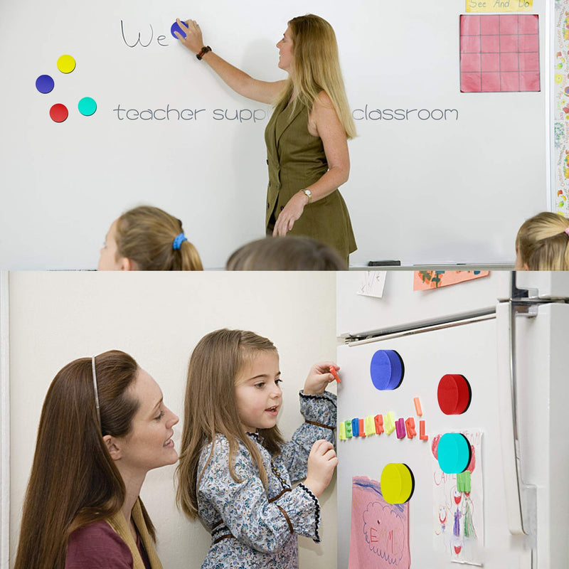 [Australia - AusPower] - Mini Dry Erase Erasers, IHPUKIDI 48 Pack Magnetic Whiteboard Dry Erasers Chalkboard Cleaner Wiper for Kids and Classroom Teacher Supplies, Home and Office (2 x 2 Inch) 48pack-4 Colors 