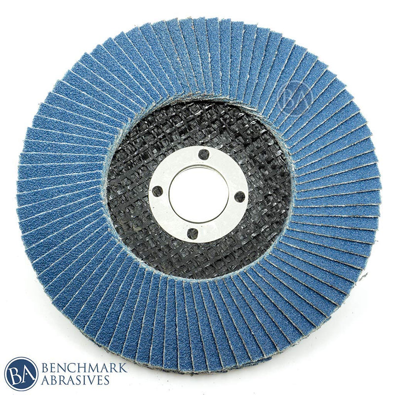 [Australia - AusPower] - Benchmark Abrasives 4" x 5/8" Premium Type 27 Zirconia Flap Discs - 10 Pack (120 Grit) 120 Grit 