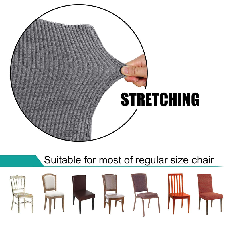 [Australia - AusPower] - Turquoize Dining Chair Covers Stretch Chair Covers for Dining Room Set of 2 Parsons Chair Slipcover Removable Kitchen Chair Covers Chair Protector Covers for Dining Room, Hotel, Ceremony (2, Grey) 