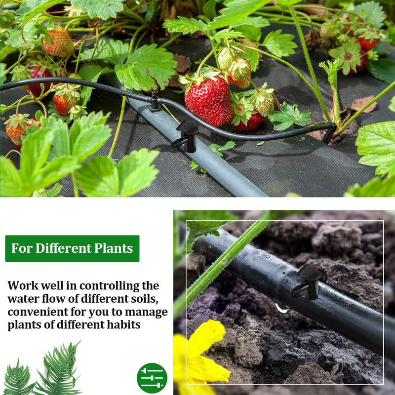 [Australia - AusPower] - 60 Pieces Irrigation Drip Emitter Garden Flag Irrigation Dripper, Trees and Shrubs (Black,1GPH) Black 1GPH 