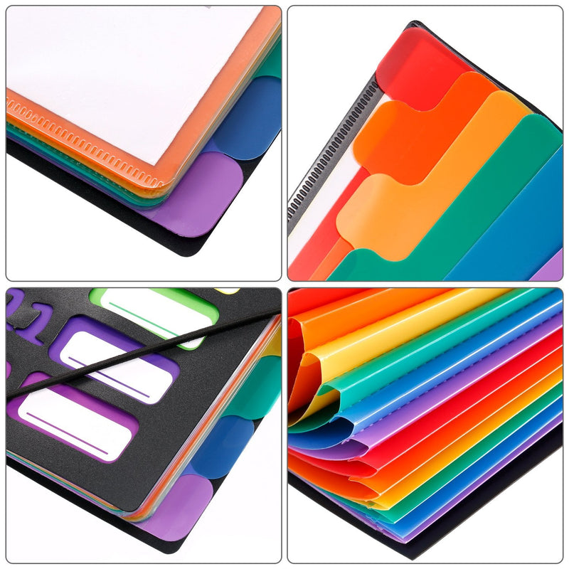 [Australia - AusPower] - Shappy 12 Pocket Expanding File Folder with Rainbow File Folders Organizer Multicolored Pockets A4 Size Document Organizer for Students Offices(A4/Letter Size) 