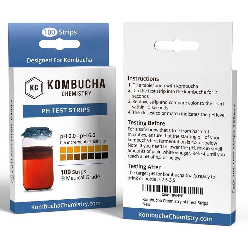 [Australia - AusPower] - pH Test Strips for Kombucha Brewing 0-6 (0.5 Intervals) 100pc Kit 
