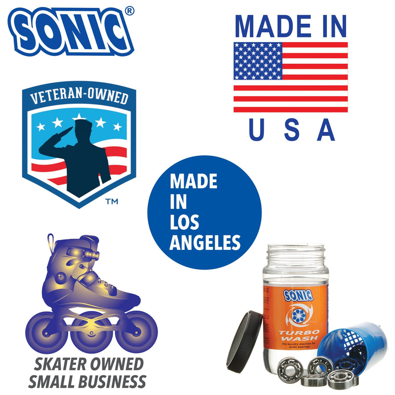 [Australia - AusPower] - SONIC Turbo Wash Skate Bearing Cleaning System - for Inline Skate, Roller Skate and Skateboard Bearings - Cleans up to 16 Bearings at a time - 8 oz Citrus Cleaner Included - Patented - Made in USA 