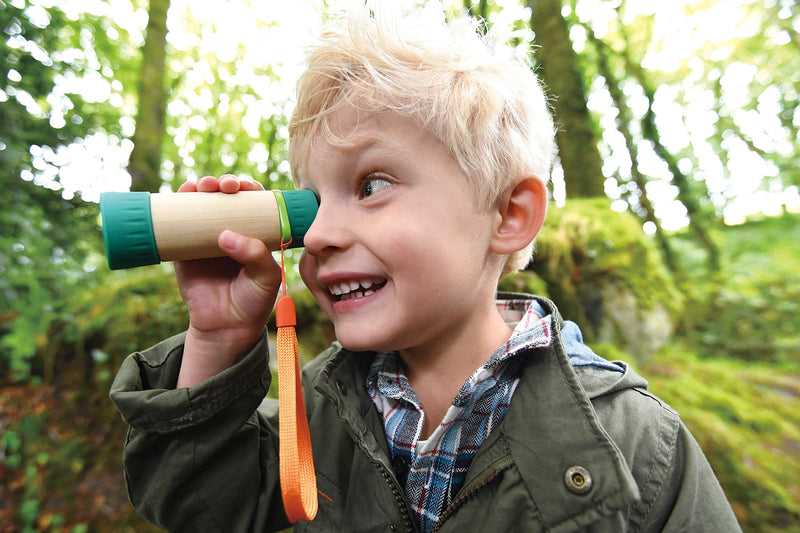 [Australia - AusPower] - Hape Adjustable Telescope| Bamboo Spy Gear for Kids with 8X Magnification, Green 