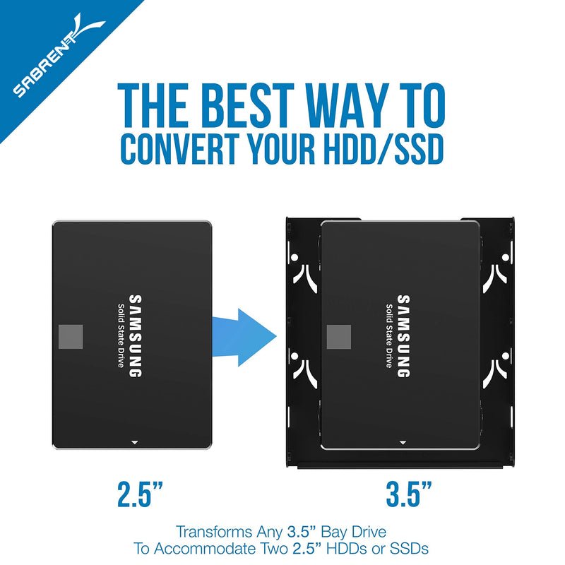 [Australia - AusPower] - SABRENT 2.5 Inch to 3.5 Inch Internal Hard Disk Drive Mounting Bracket Kit (BK-HDDH) 