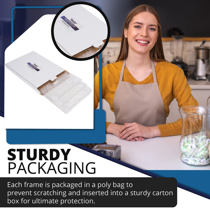 [Australia - AusPower] - Acrylic Sign Holder with Hook and Loop Adhesive, 8.5 x 11 inches - Portrait or 11 x 8.5 inches - Landscape, Clear Wall Mount Frame, Perfect for home, office, store, restaurant (3 Pack) 3 Pack 