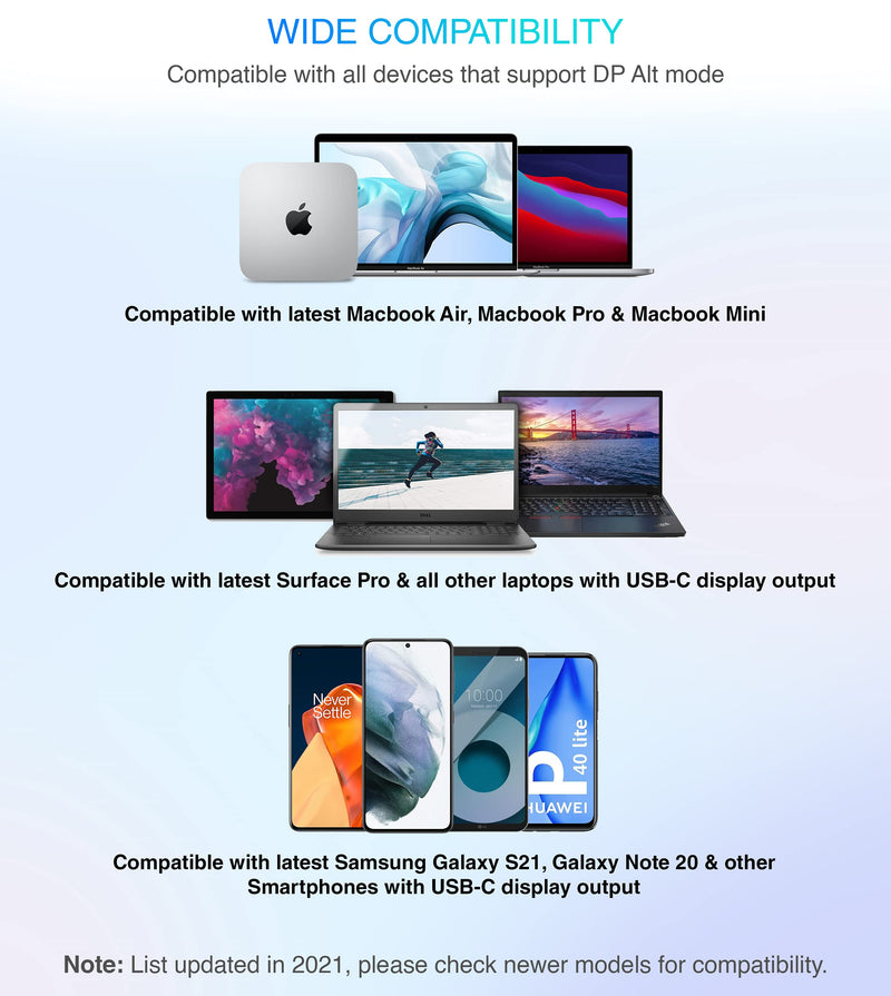 [Australia - AusPower] - BlueRigger USB C to DVI Cable (6 Feet, 4K 30Hz, USB 3.1 Type C to DVI, Thunderbolt 3 to DVI) USB-C to DVI-D Cable Compatible with Samsung Galaxy, Surface Book, MacBook Pro, Dell, Pixelbook and More 6 Feet 