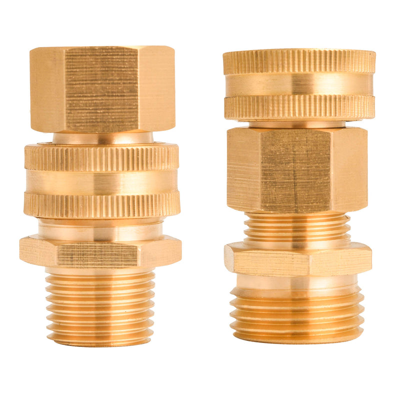 [Australia - AusPower] - M MINGLE Garden Hose Adapter, 3/4 Inch GHT to 1/2 Inch NPT, Double Male and Female Brass Connector, with Extra 8 Washers 