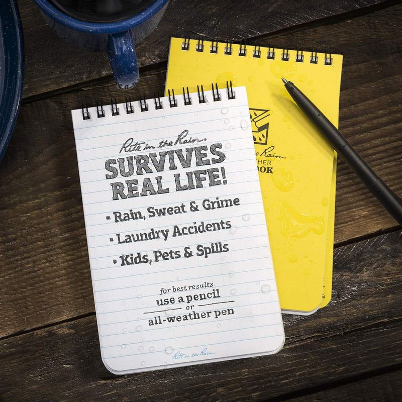 [Australia - AusPower] - Rite in the Rain Weatherproof Top Spiral Notepad, Yellow Cover, Universal Pattern, 3 Pack (No. 146-3), 6 x 4 x 0.375 