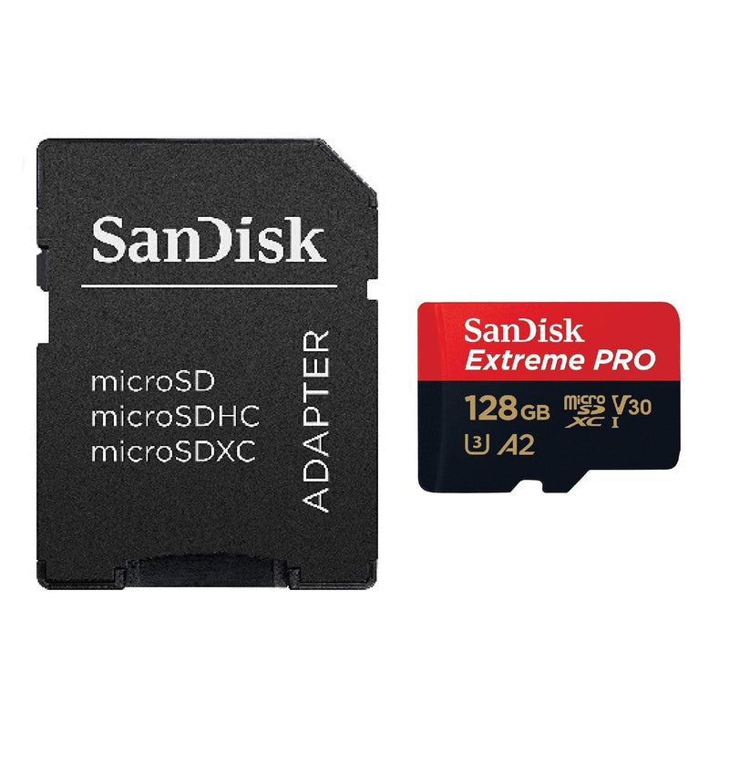 [Australia - AusPower] - SanDisk Extreme Pro MicroSD Card 128GB Memory Card for DJI Air 2S Drone (SDSQXCY-128G-GN6MA) Class 10 Video Speed V30 UHS-I U3 160MB/s SDXC Bundle with (1) Everything But Stromboli Micro Card Reader 
