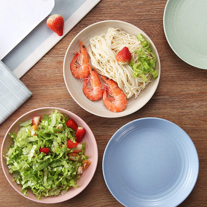 [Australia - AusPower] - shopwithgreen 10 Inch Wheat Straw Deep Dinner Plates, Unbreakable Sturdy Plastic Dinner Plates, Microwave and Dishwasher Safe 10'' 