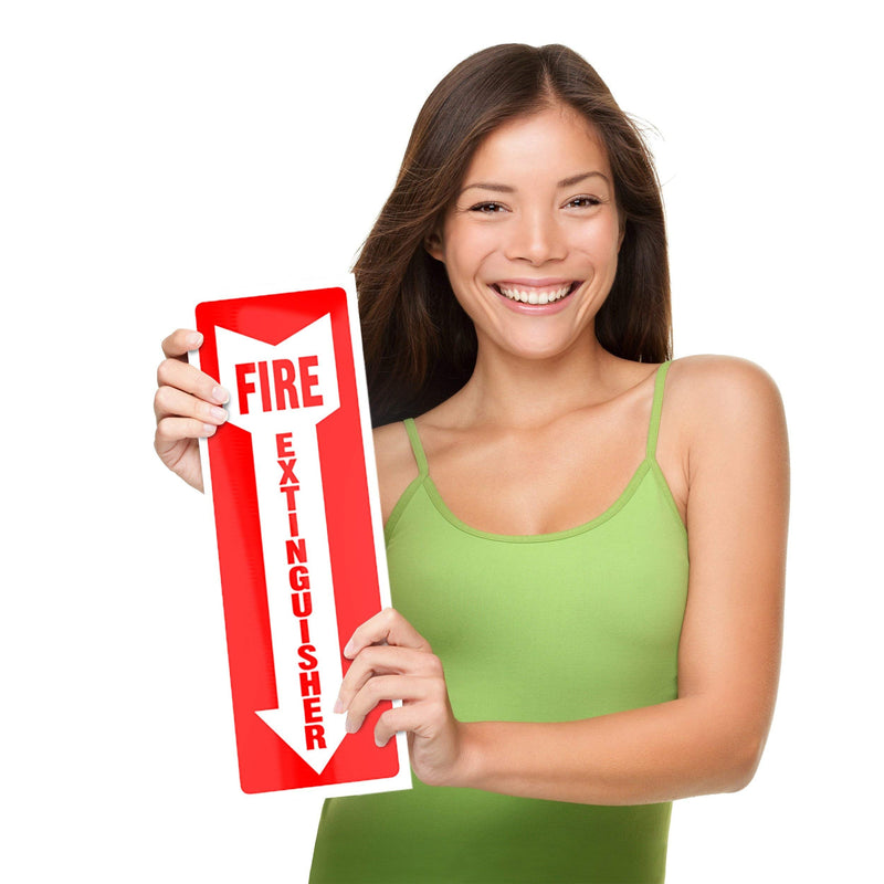[Australia - AusPower] - Fire Extinguisher Sign, Safety Sticker Signs - 12 Pack - 4" X 12" - 5 Mil Vinyl - Bright Red and White Colors - Durable Self Adhesive, Weatherproof and UV Protected - Ideal for Home, Office or Boat 12 Pack - 12 by 4 Inch 