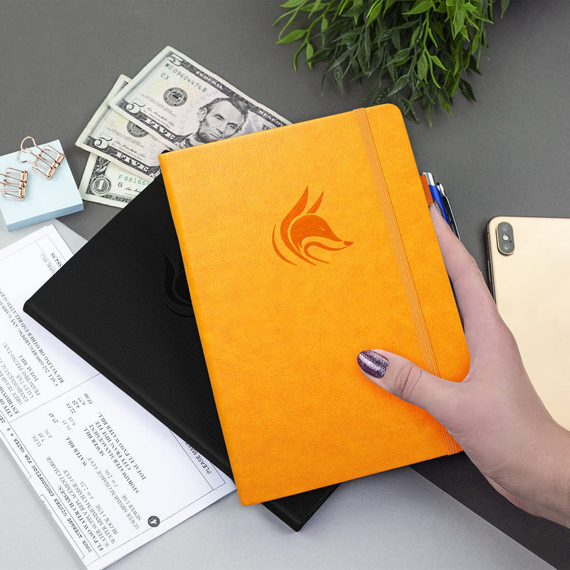 [Australia - AusPower] - Clever Fox Check Register – Deluxe Checkbook Log with Check & Transaction Registers, Bank Account Register Booklets for Personal and Work Use, A5 Hardcover - Yellow A5 (5.8'' x 8.3'') 
