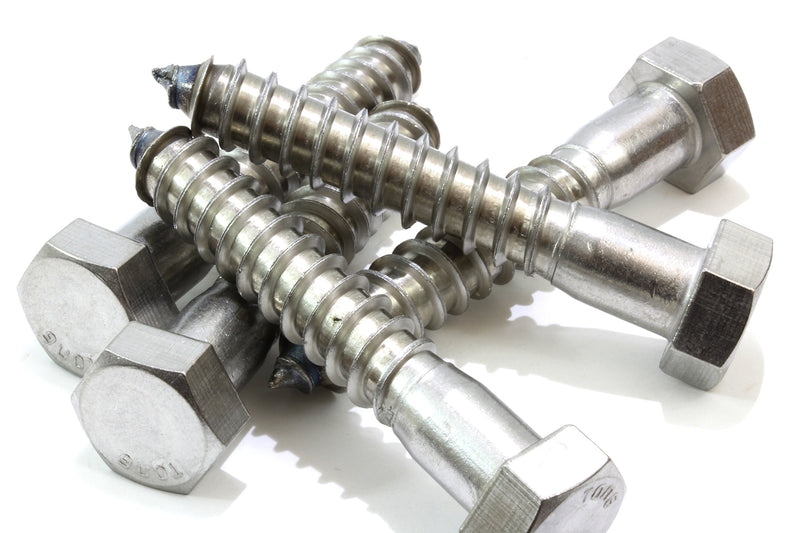 [Australia - AusPower] - 1/2" X 3" Stainless Hex Lag Bolt Screws, (10 Pack) 304 (18-8) Stainless Steel, by Bolt Dropper 1/2" x 3" 